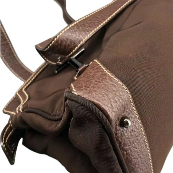 Tod's brown leather trimmed shoulder bag - Picture 9 of 16